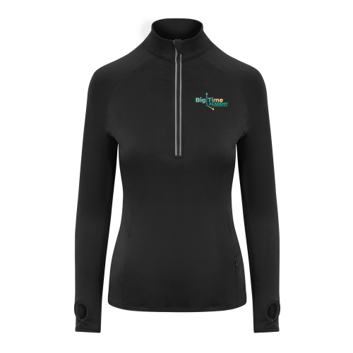 Women's Cool Flex long half-zip top - Black