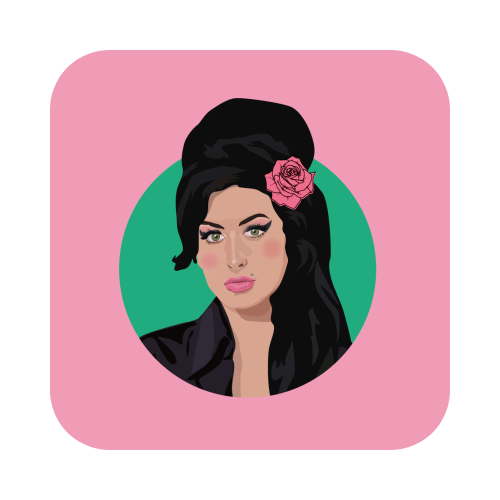 Amy Winehouse Circle - Pink Coaster