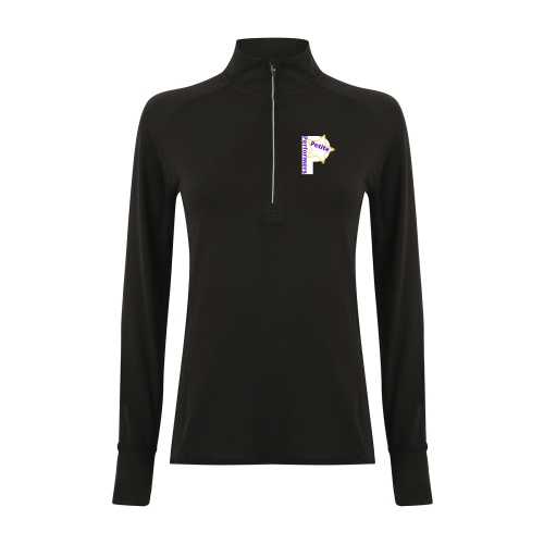The Petite Performers - Women's long-sleeved ¼ zip top - Black