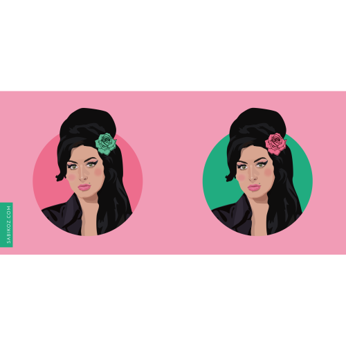 Amy Winehouse Circles - Pink Mug
