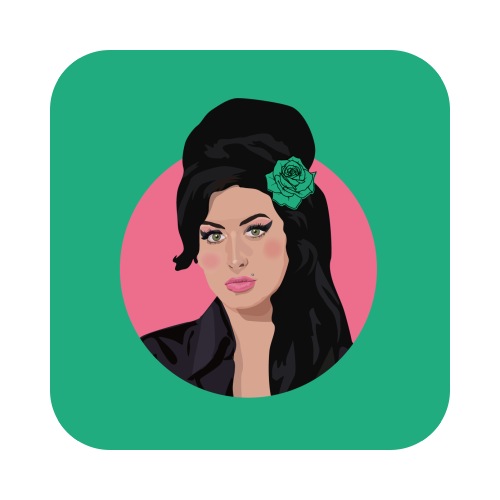 Amy Winehouse Circle- Green Coaster