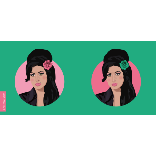 Amy Winehouse Circles - Green Mug