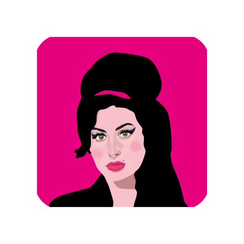 Amy Winehouse - Fushcia Coaster
