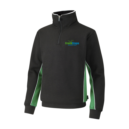 Junior Black/ Emerald Spirit 1/4 Zip Top